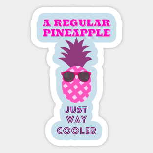 cool pink pineapple sunglasses Sticker